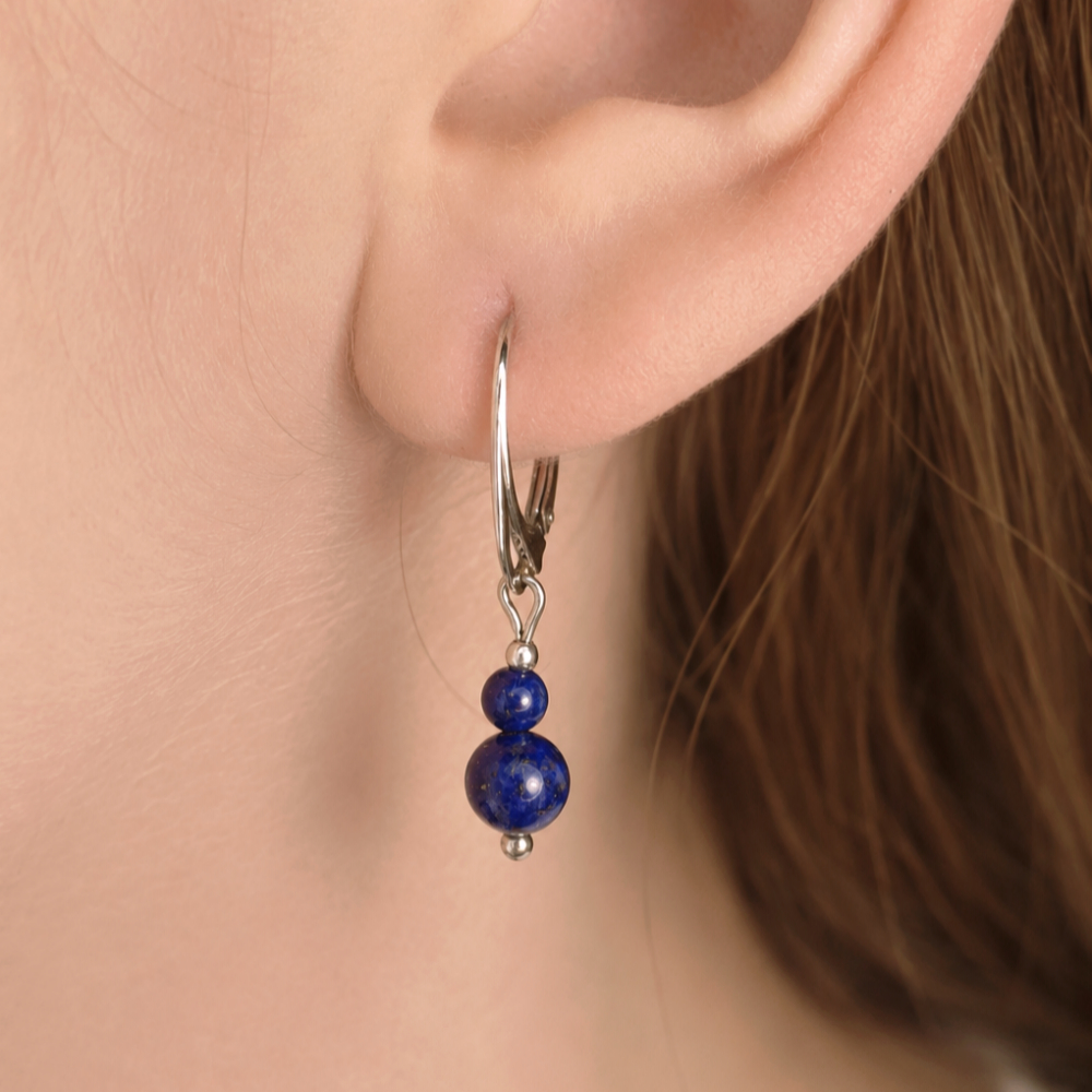 Kolczyki z Lapis Lazuli i Srebrem 925 "Dolce Essenza" - obrazek 3