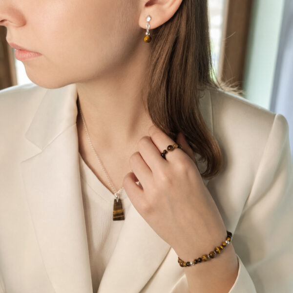 Komplet Biżuterii z Tygrysim Okiem i Srebrem 925 "Luce Eterna"